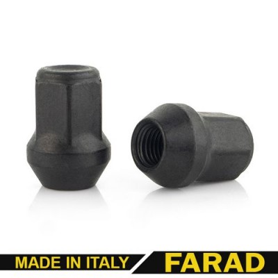 колесные Гайки 12х1,25 L33mm 19 ключ Черный Цинк (Farad Italy) крепления для колесных дисков