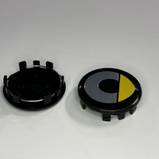 Колпачки в диски Smart (59/55) черный/желтый лого